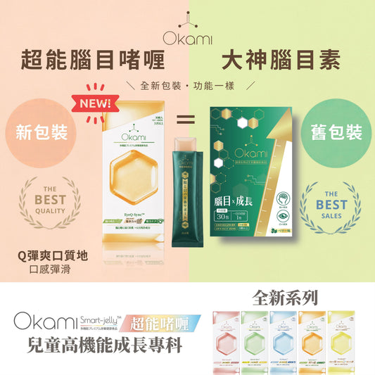 OKAMI 大神腦目素 專利腦眼雙效 腦目連動 提升思考力 集中力 眼力