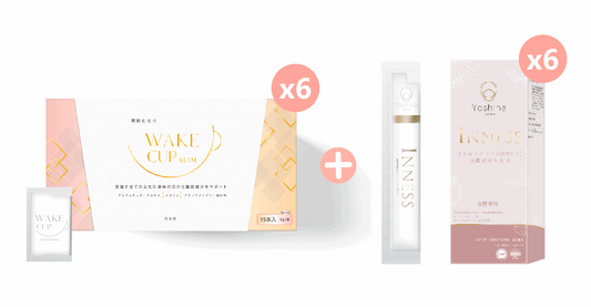 WAKE CUP SLIM - 極・阻隔 (專利長效阻隔澱糖油脂） + Inness祛痘美肌飲(內分泌調理精華)【6+6】